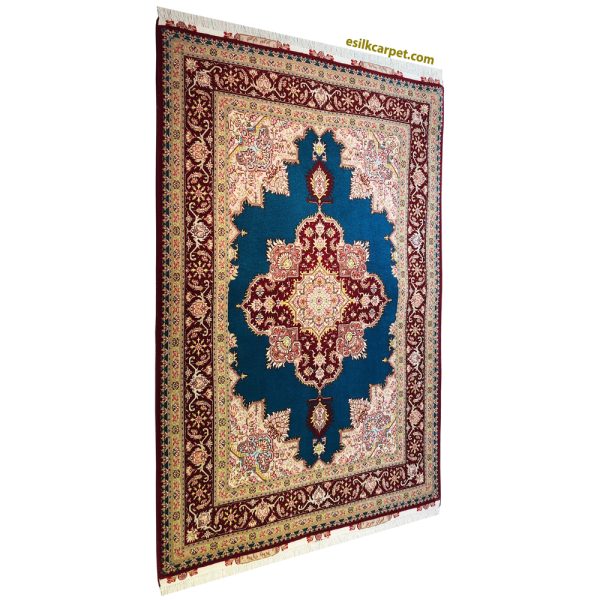 فرش ذرع‌ونیم دستباف طرح هریس کف‌ساده تبریز