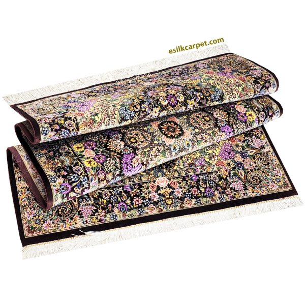 فرش ذرع و چارک تمام ابریشم قم، کد 9961