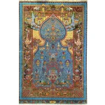 فرش تاروپود ابریشم اصل قم نقشه‌ی تخت‌جمشیدگنبدی-esilkcarpet-بازار آنلاین فرش ابریشم