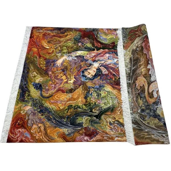 فرش پوسترباف مینیاتور استاد فرشچیان، موجود در esilkcarpet.com