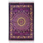 فرش ابریشم طرح گنبد بنفش دستباف قم با طراحی اصیل و هنری – esilkcarpet.com