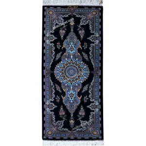 رانر ابریشم ترنج مشکی 45*102 سانتیمتر دستباف ایرانی – esilkcarpet.com