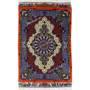 فرش ابریشم لچک ترنج مناسب کادو 73*42سانت