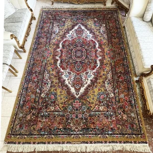 فرش سالاری دستباف تبریز باغ بهشت وگل بوته، جفت 9متری اعیانی 57رج