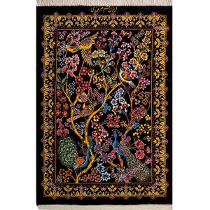 تابلوفرش ابریشم درخت زندگانی و پرندگان