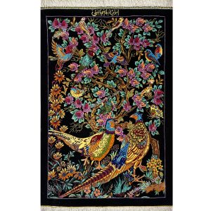 تابلوفرش ابریشم درخت زندگی و کبک