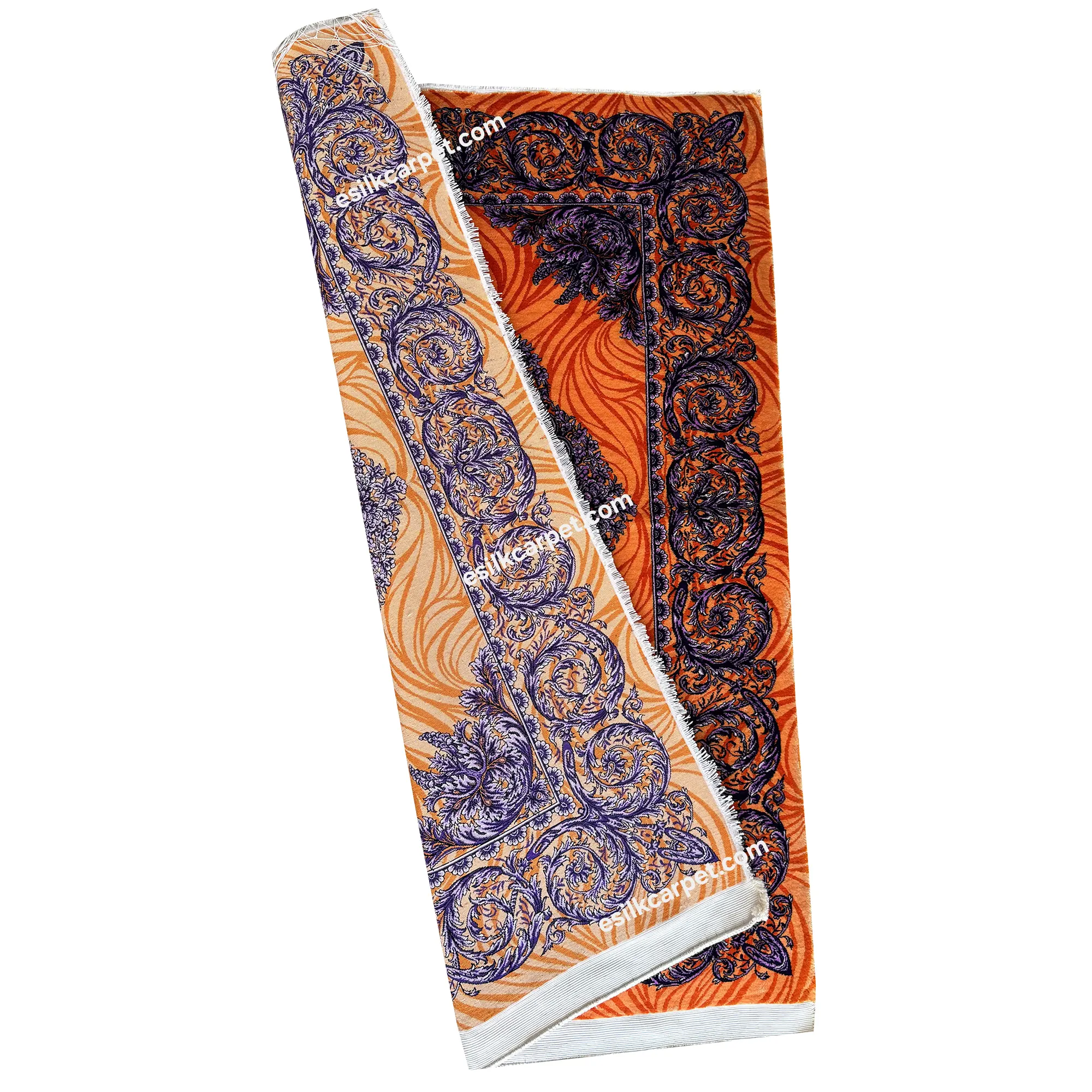 ذرعوچارک تمام ابریشم اصل طرح لچکترنج مراغه، سایز دقیق 115*82 سانتیمتر، کد محصول B247، (خام) - esilkcarpet.com