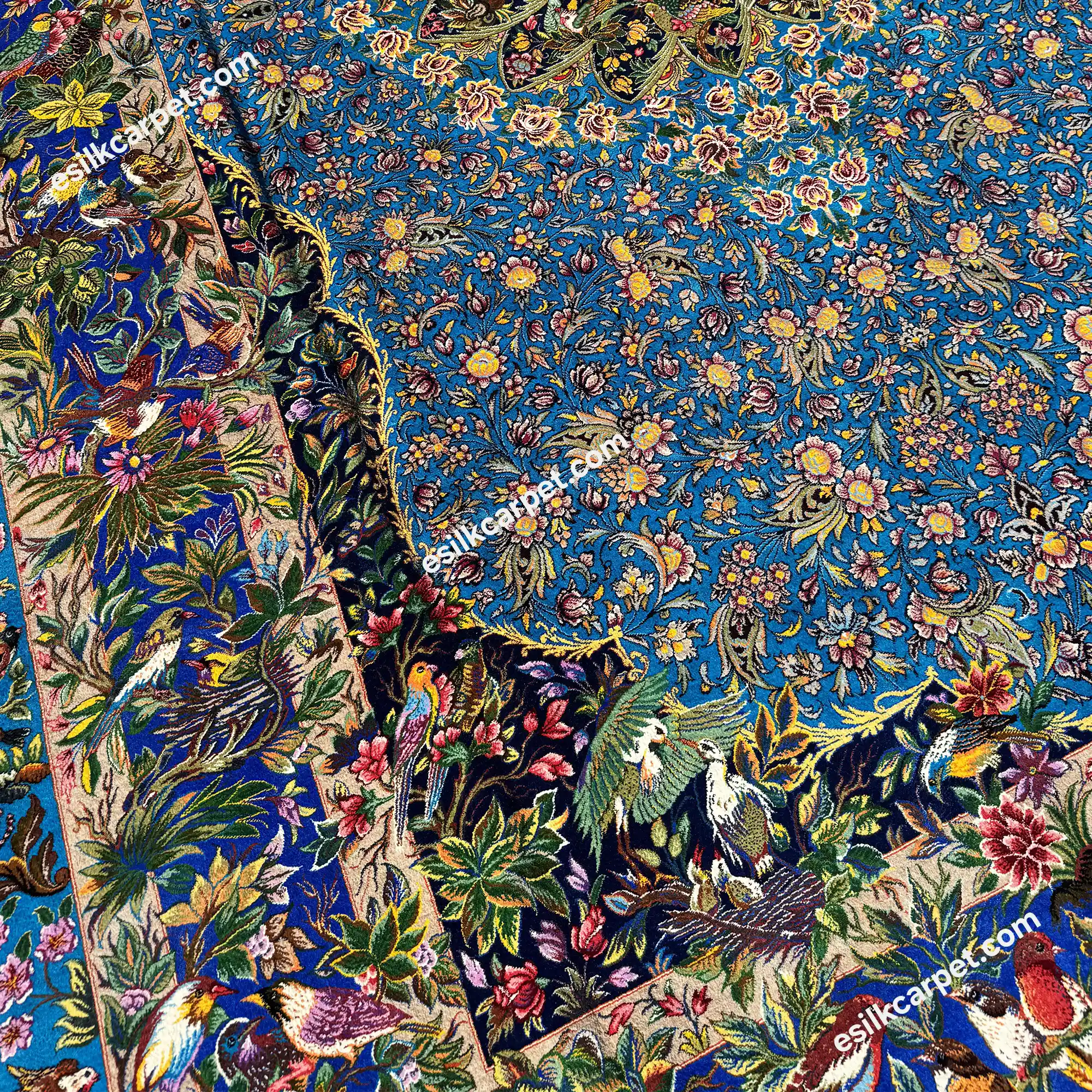 6متری لاکچری گل و بلبلهای شیدا دربهشت - esilkcarpet.com