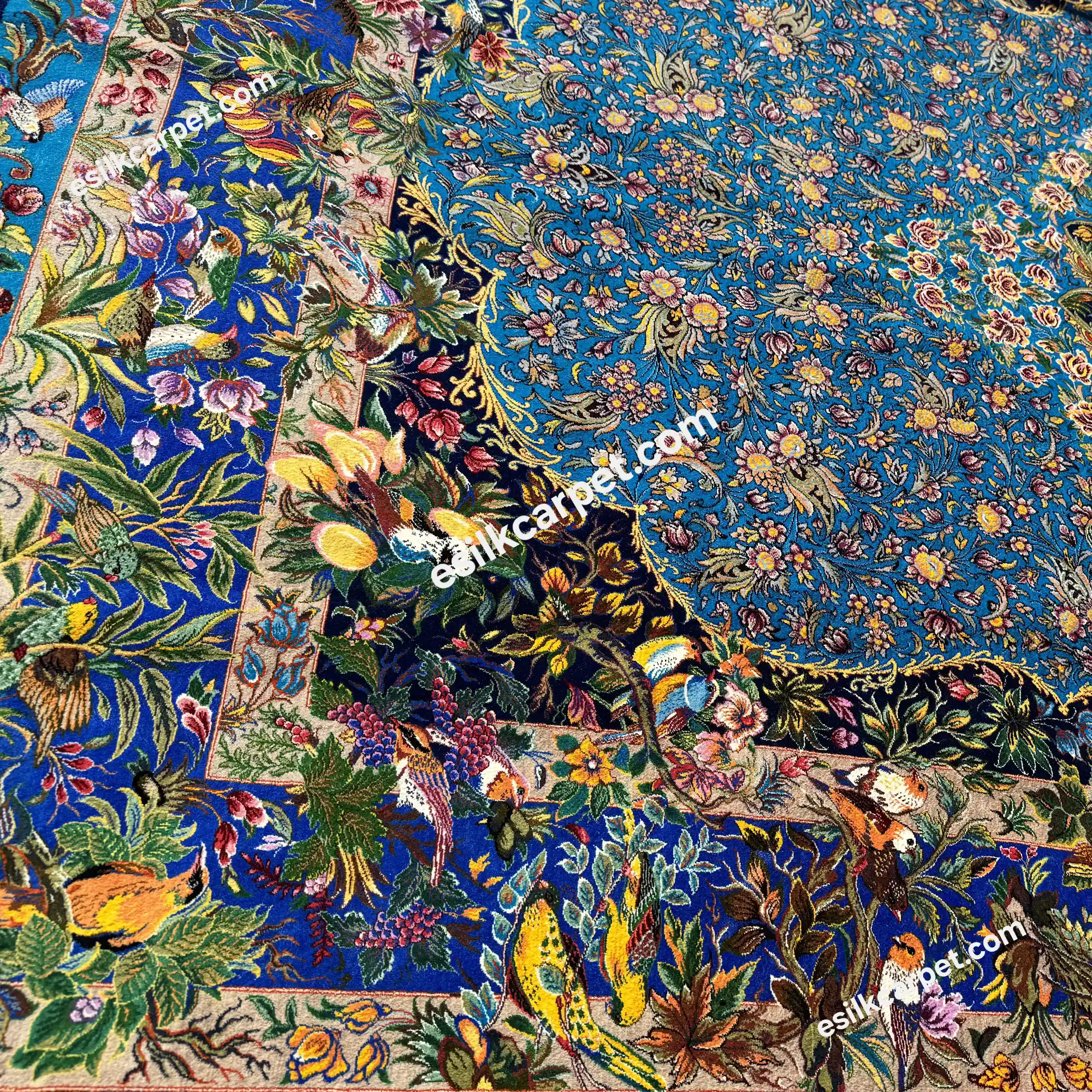 6متری لاکچری گل و بلبلهای شیدا دربهشت - esilkcarpet.com