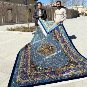 6متری لاکچری گل و بلبل‌های شیدا دربهشت - esilkcarpet.com