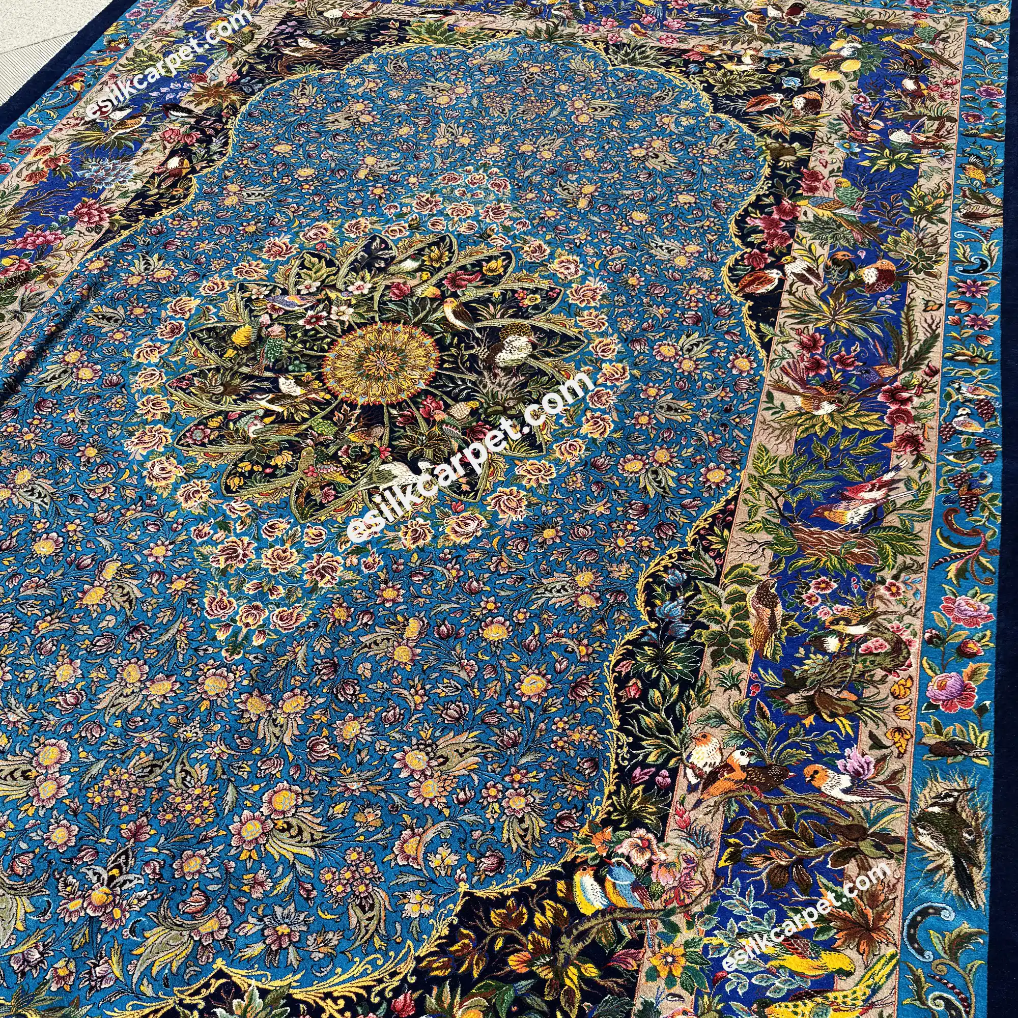 6متری لاکچری گل و بلبلهای شیدا دربهشت - esilkcarpet.com
