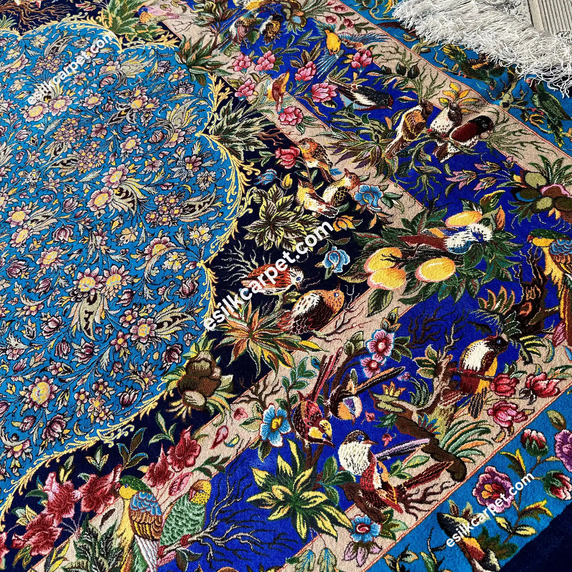 6متری لاکچری گل و بلبلهای شیدا دربهشت - esilkcarpet.com