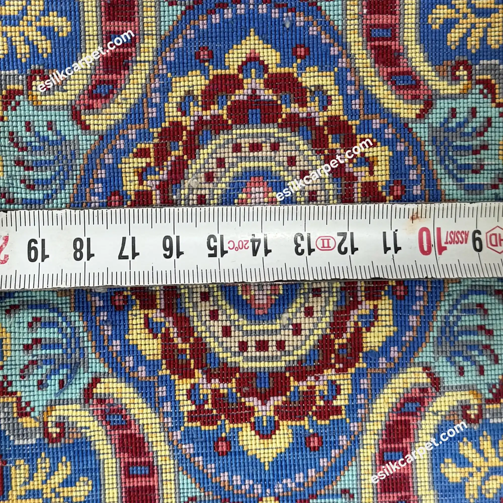 جفت تابلویی ستونی تاروپود ابریشم سرمهای لوکس - esilkcarpet.com