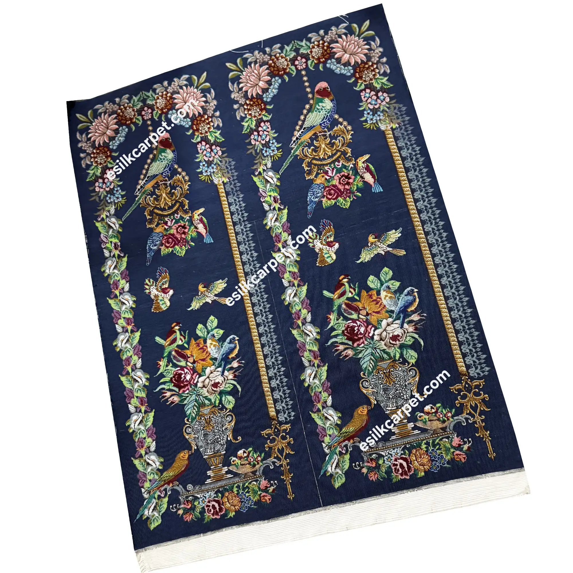 تابلوفرش ستونی طوطیولوستر آبینفتی - esilkcarpet.com