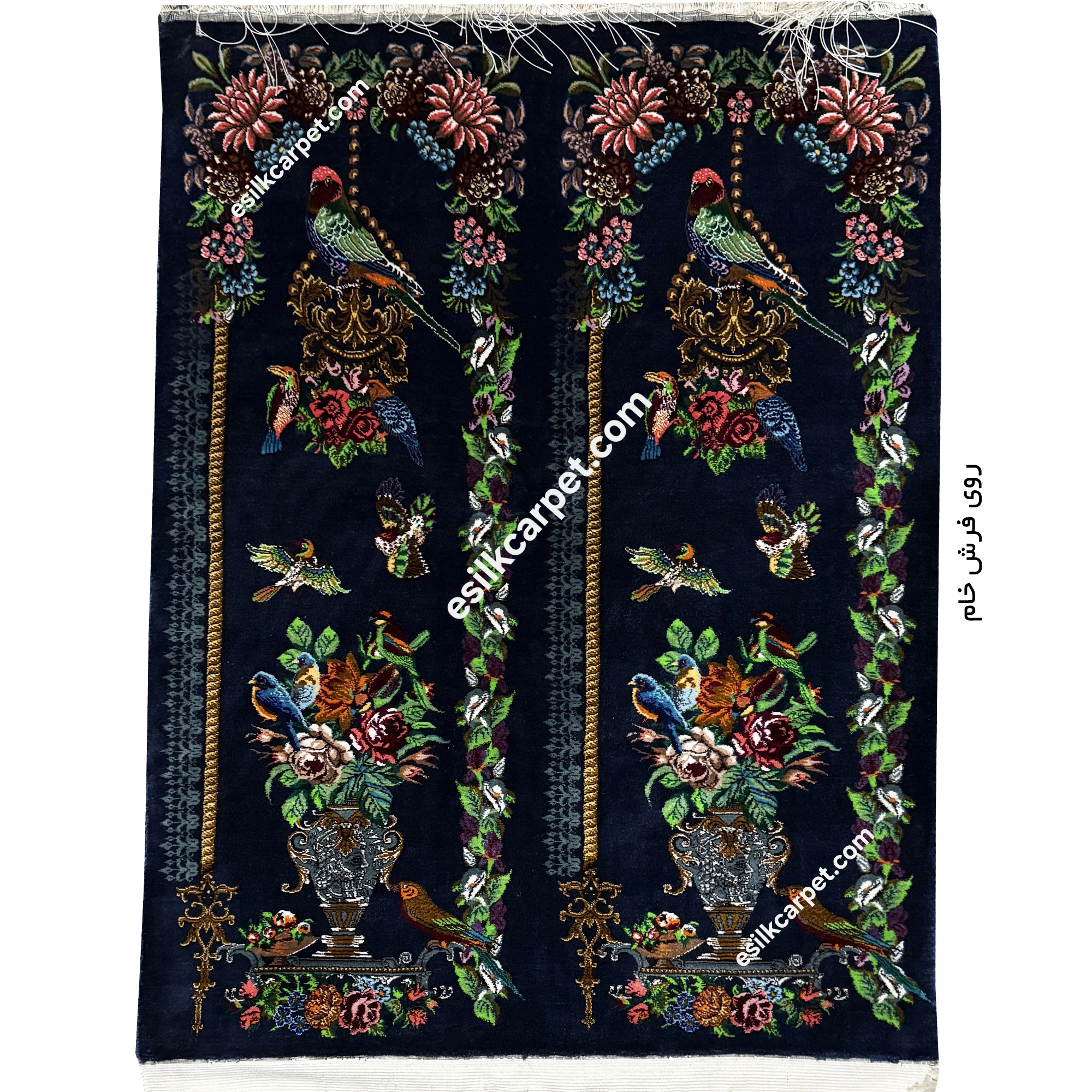 تابلوفرش ستونی طوطیولوستر آبینفتی - esilkcarpet.com