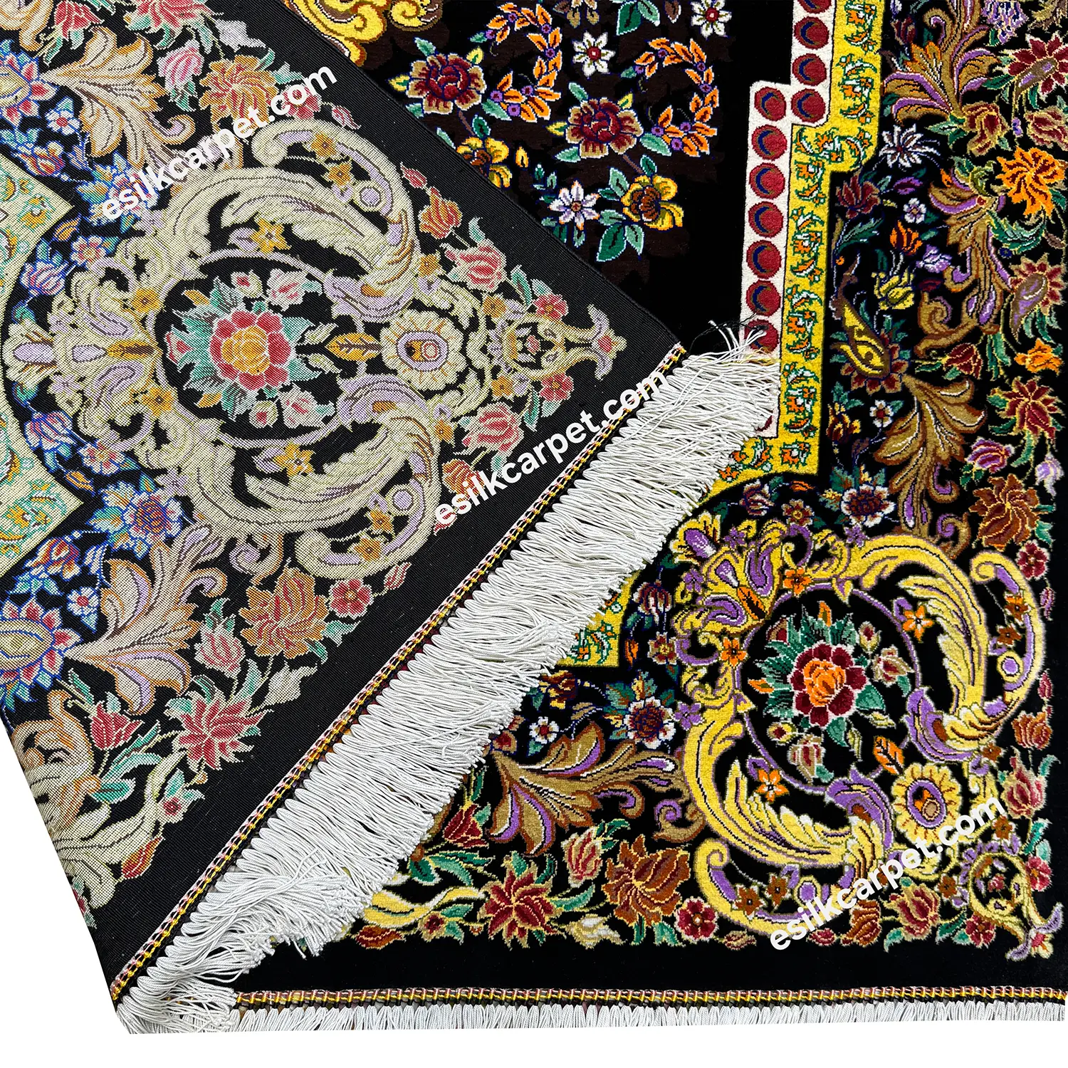 ذرعونیم تاروپود تمام ابریشم ترنجی اعلا - esilkcarpet.com