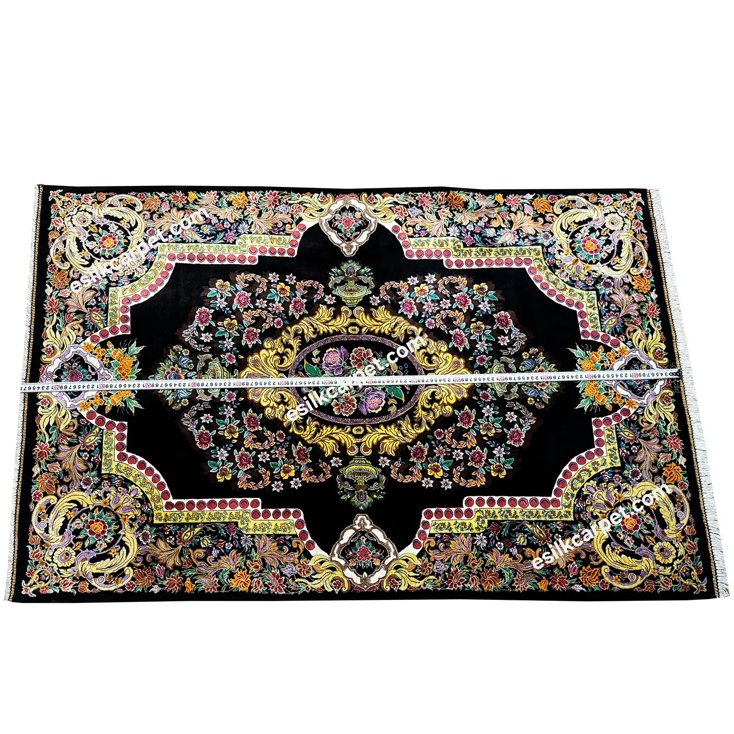 ذرعونیم تاروپود تمام ابریشم ترنجی اعلا - esilkcarpet.com