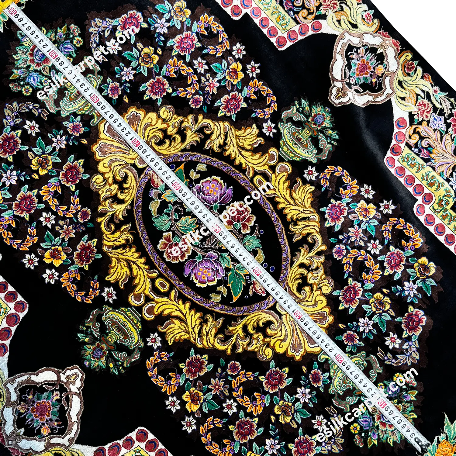 ذرعونیم تاروپود تمام ابریشم ترنجی اعلا - esilkcarpet.com