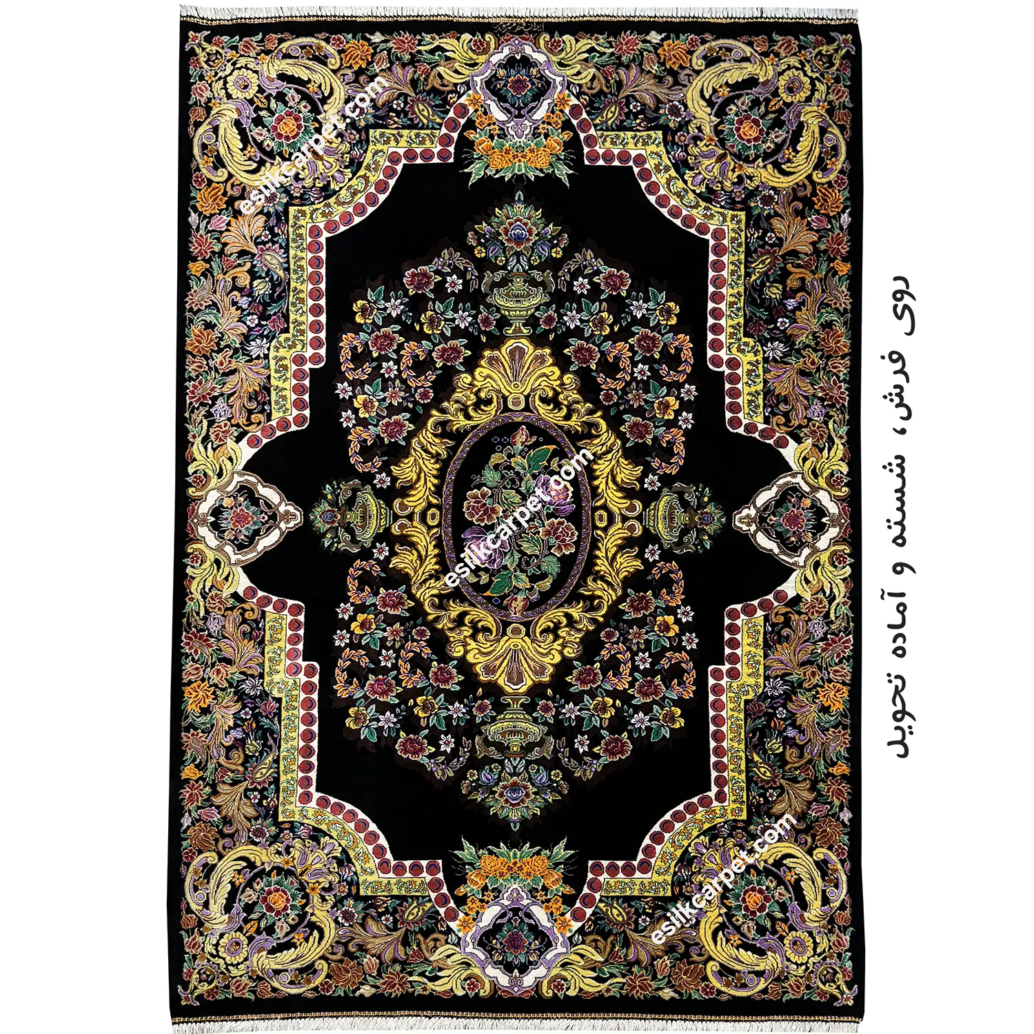 ذرعونیم تاروپود تمام ابریشم ترنجی اعلا - esilkcarpet.com